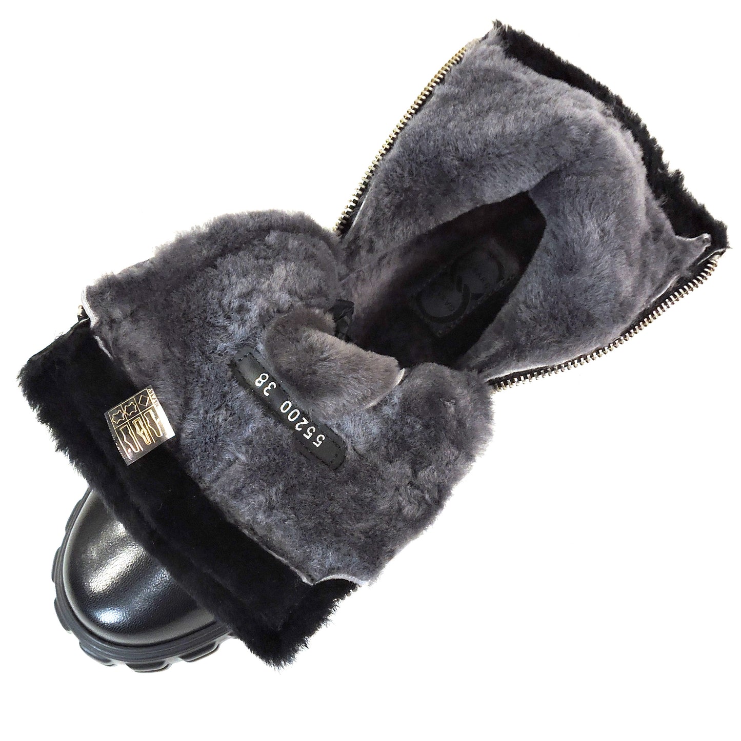 CASADEI 🇮🇹 WOMEN'S BLACK SOFT LEATHER COMFORT FASHION WINTER LAMB FUR BOOTIE