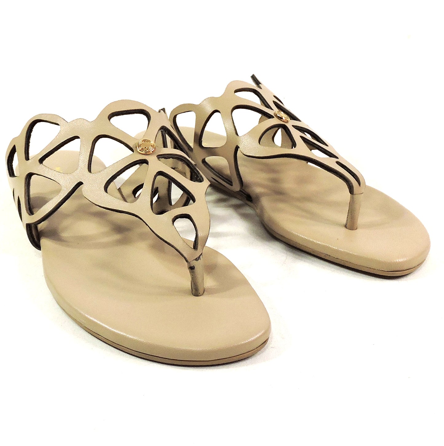 PAOLA FABIANI 🇮🇹 WOMEN'S BEIGE SOFT LEATHER COMFORT SUMMER FLAT SANDALS
