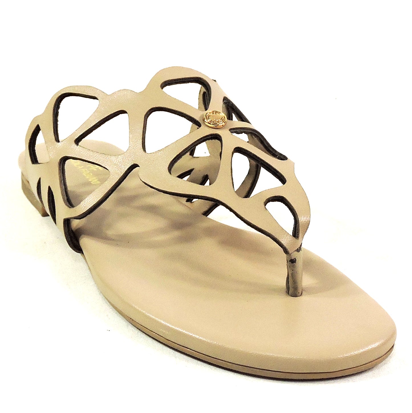PAOLA FABIANI 🇮🇹 WOMEN'S BEIGE SOFT LEATHER COMFORT SUMMER FLAT SANDALS