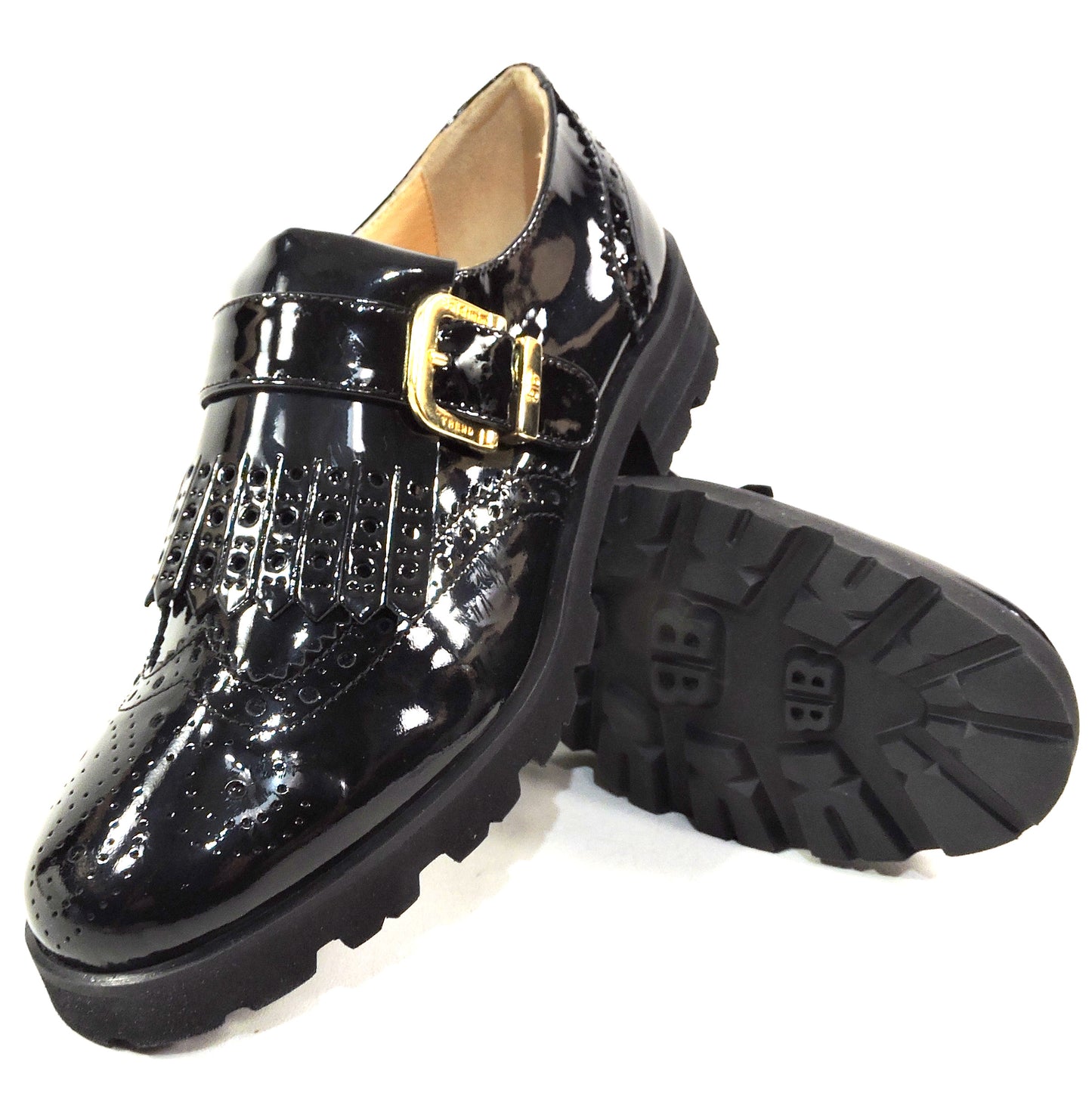 BALDININI 🇮🇹 WOMEN'S BLACK PATENT SOFT LEATHER COMFORT FASHION LOAFERS