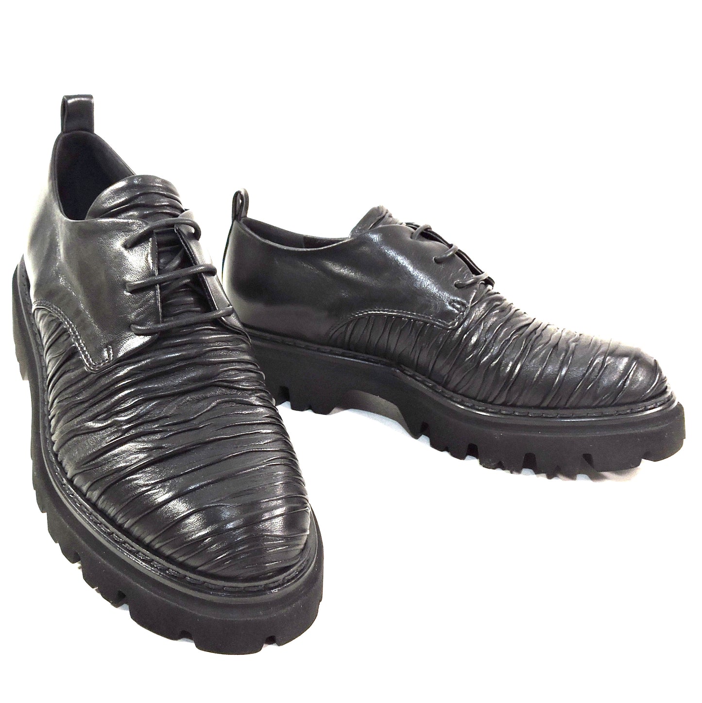 ALBERTO CICCIOLI 🇮🇹 WOMEN'S BLACK SOFT LEATHER COMFORT FASHION OXFORD SHOES 37