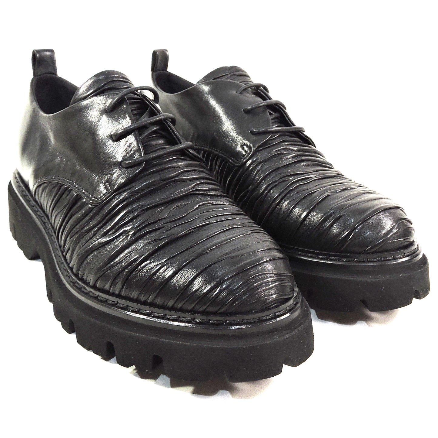 ALBERTO CICCIOLI 🇮🇹 WOMEN'S BLACK SOFT LEATHER COMFORT FASHION OXFORD SHOES 37