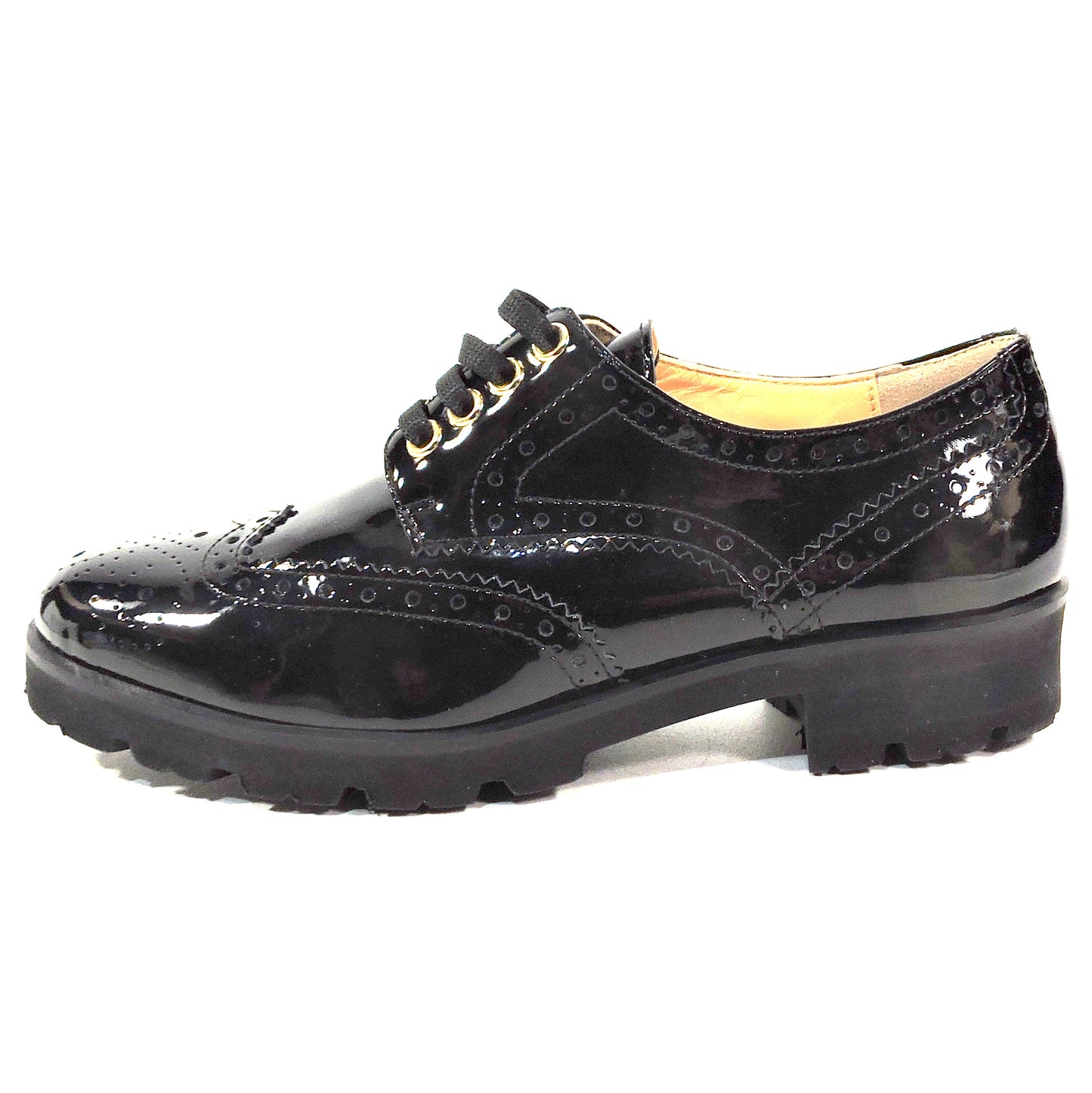 BALDININI 🇮🇹 WOMEN'S BLACK PATENT SOFT LEATHER COMFORT FASHION OXFORD SHOES