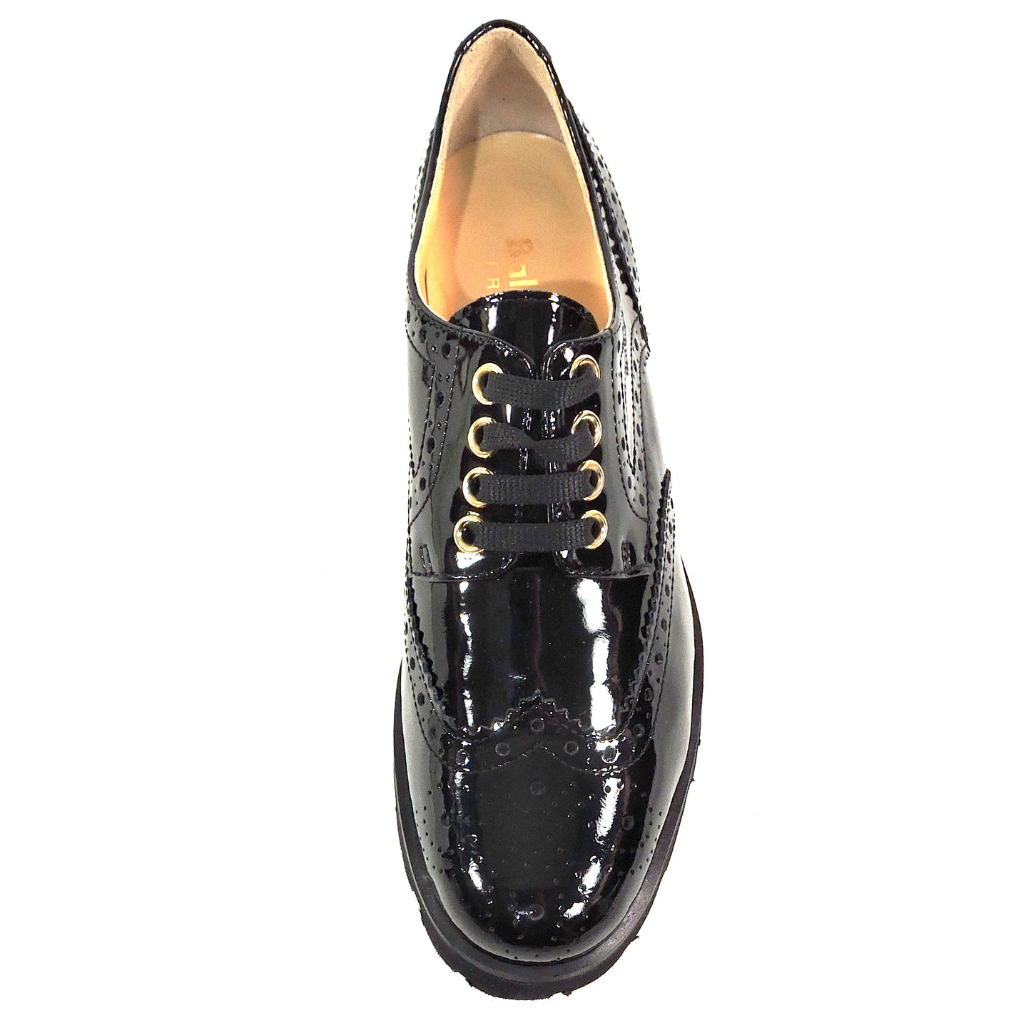 BALDININI 🇮🇹 WOMEN'S BLACK PATENT SOFT LEATHER COMFORT FASHION OXFORD SHOES