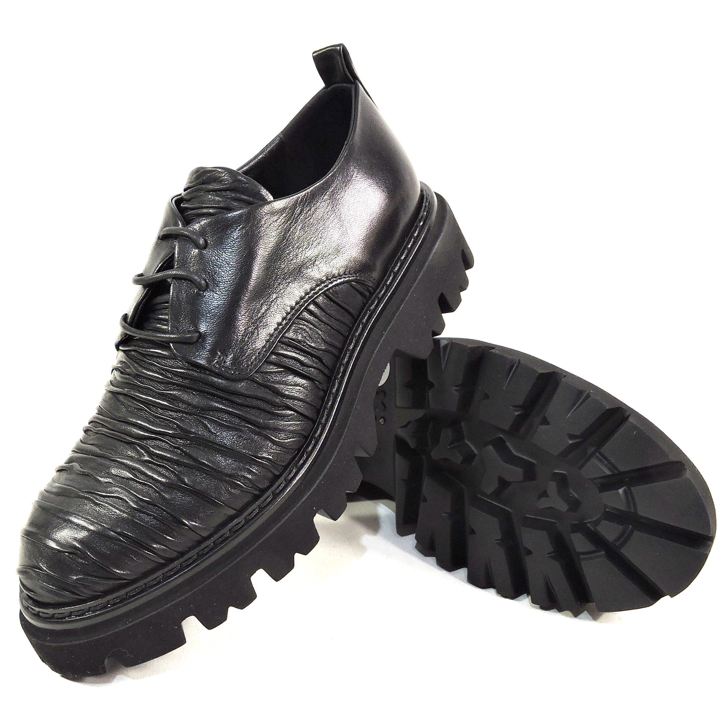 ALBERTO CICCIOLI 🇮🇹 WOMEN'S BLACK SOFT LEATHER COMFORT FASHION OXFORD SHOES 37