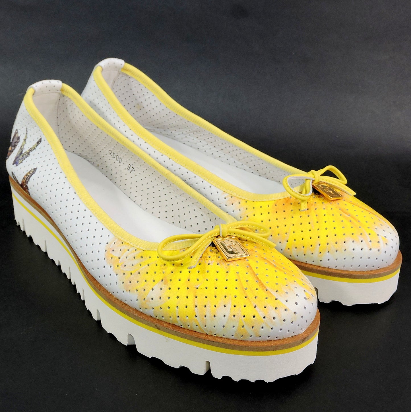 LUIGI TRAINI 🇮🇹 WOMEN'S SOFT WHITE LEATHER COMFORT FLAT SUMMER LOAFERS B
