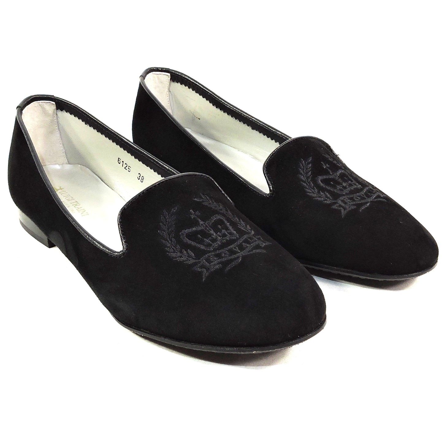 LUIGI TRAINI 🇮🇹 WOMEN'S SOFT BLACK SUEDE COMFORT FLAT LOAFERS