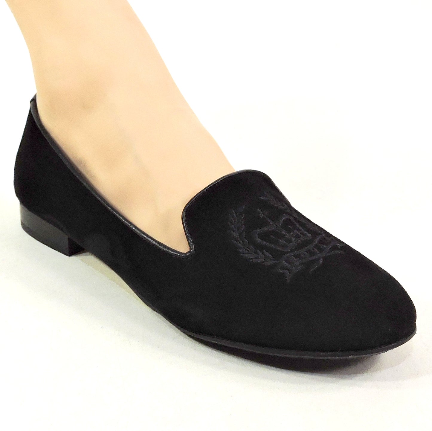 LUIGI TRAINI 🇮🇹 WOMEN'S SOFT BLACK SUEDE COMFORT FLAT LOAFERS