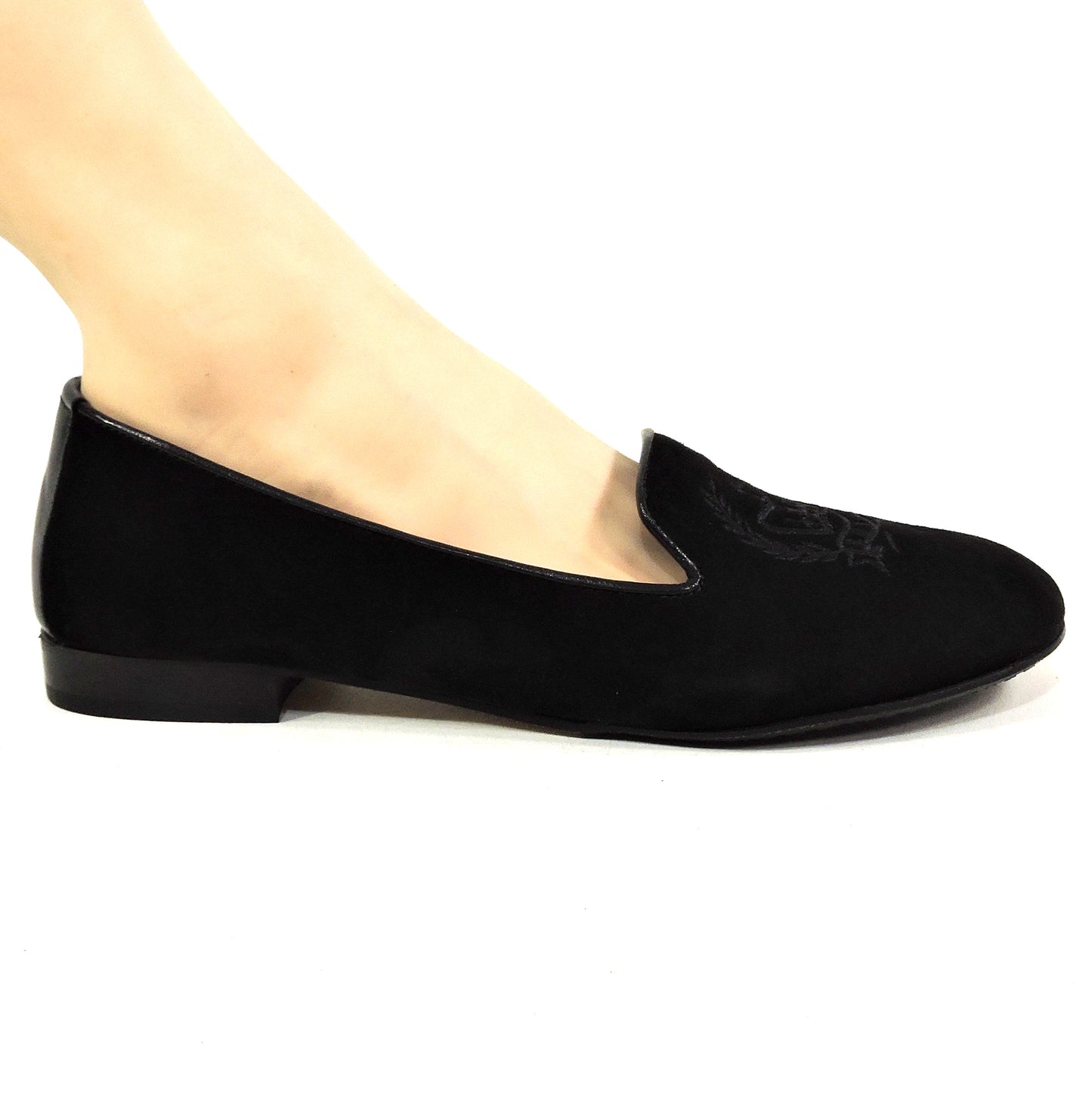 LUIGI TRAINI 🇮🇹 WOMEN'S SOFT BLACK SUEDE COMFORT FLAT LOAFERS