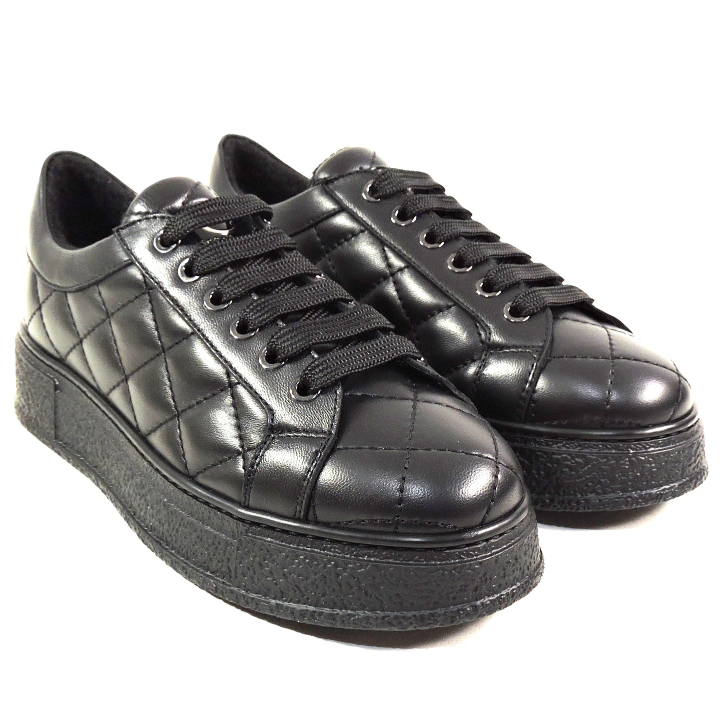 CASADEI 🇮🇹 WOMEN'S BLACK SOFT LEATHER COMFORT FASHION SNEAKERS 2026