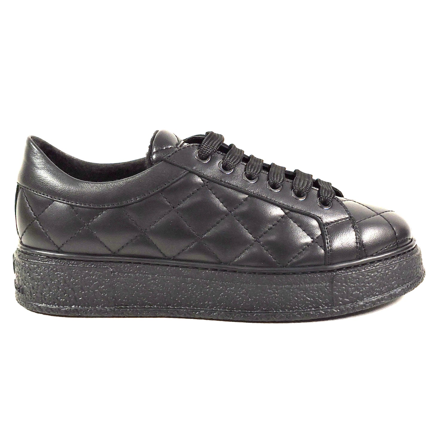 CASADEI 🇮🇹 WOMEN'S BLACK SOFT LEATHER COMFORT FASHION SNEAKERS 2026