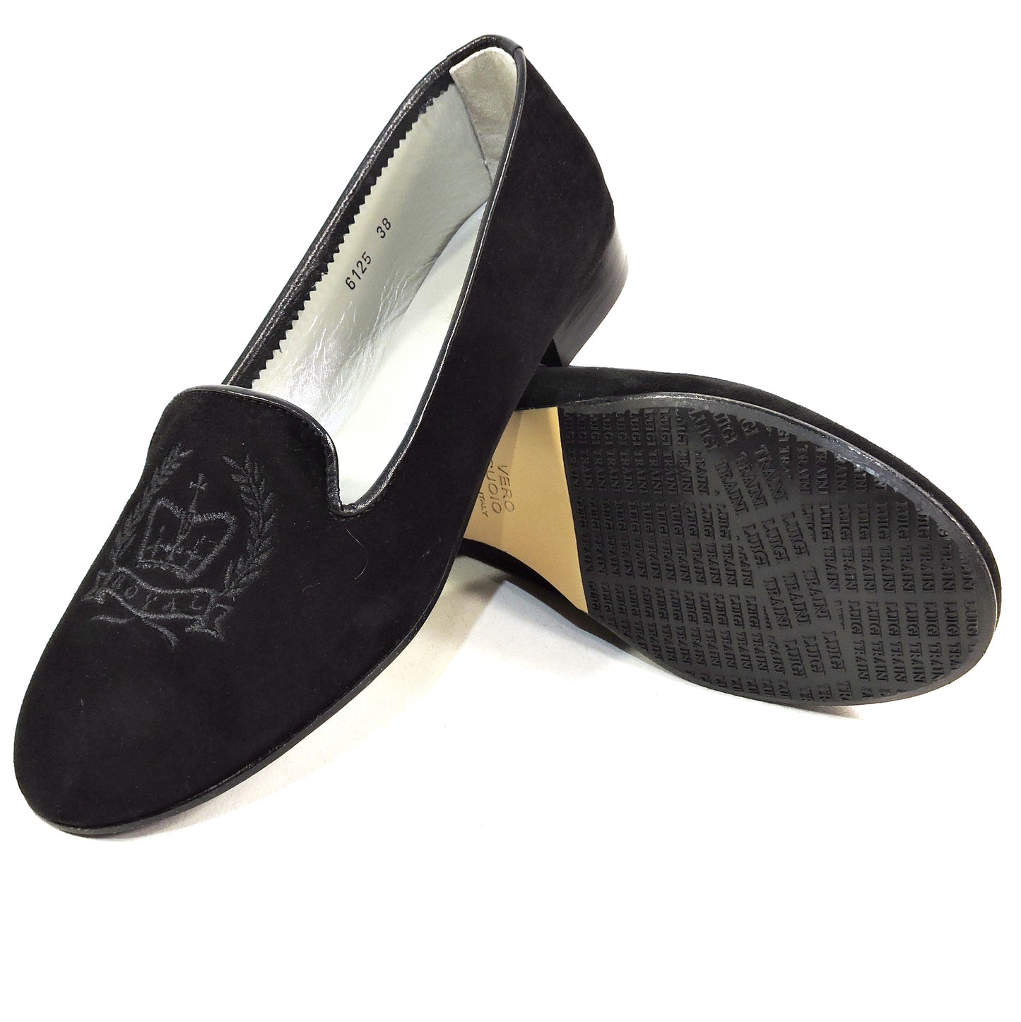 LUIGI TRAINI 🇮🇹 WOMEN'S SOFT BLACK SUEDE COMFORT FLAT LOAFERS
