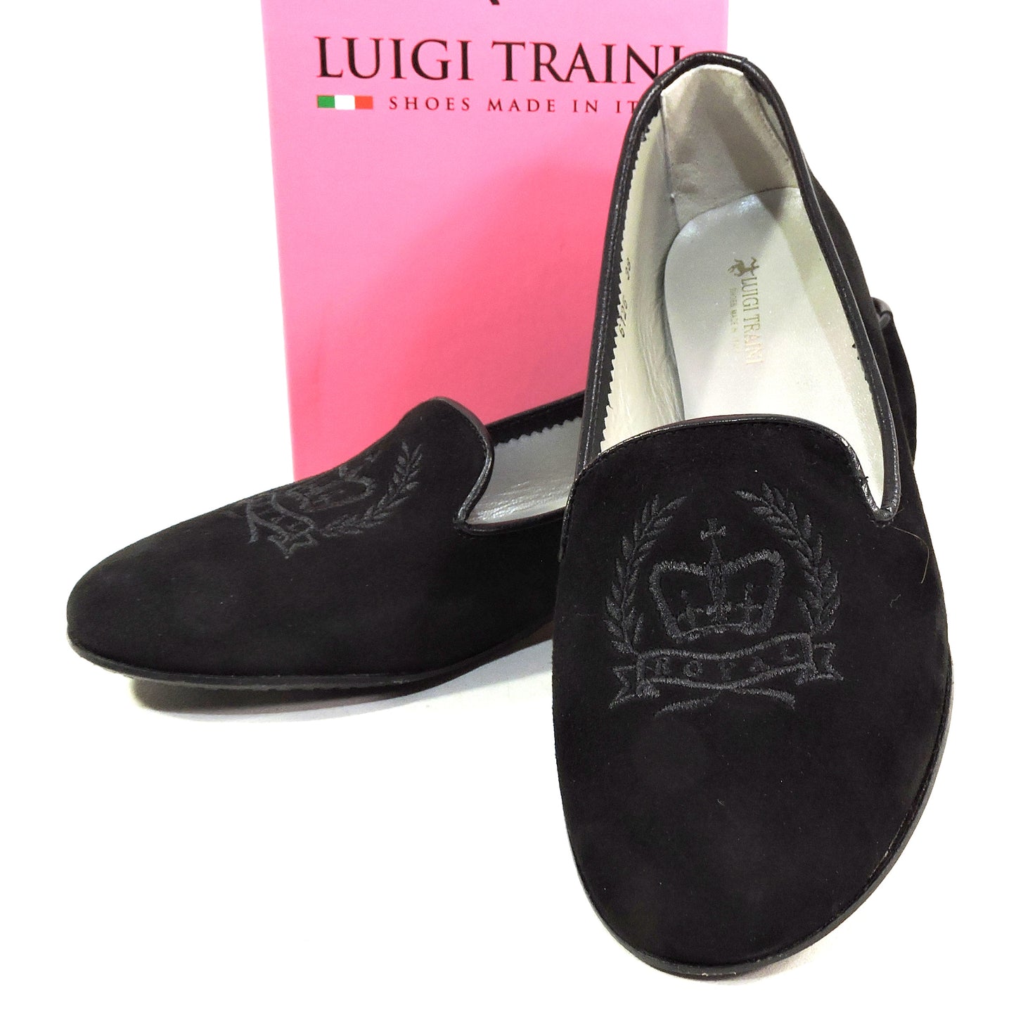 LUIGI TRAINI 🇮🇹 WOMEN'S SOFT BLACK SUEDE COMFORT FLAT LOAFERS