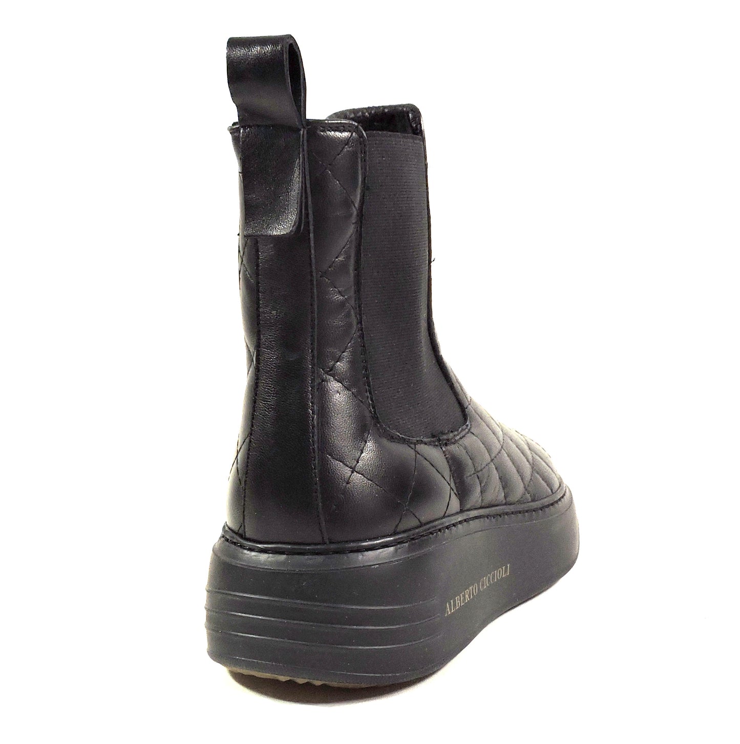 ALBERTO CICCIOLI 🇮🇹 WOMEN'S BLACK SOFT LEATHER FLAT ANKLE BOOTIES 37 EU