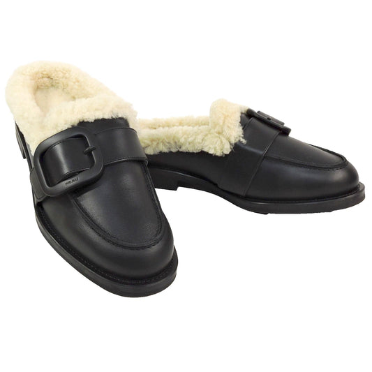 FRAU 🇮🇹 WOMEN'S BLACK SOFT LEATHER COMFORT WINTER MULES