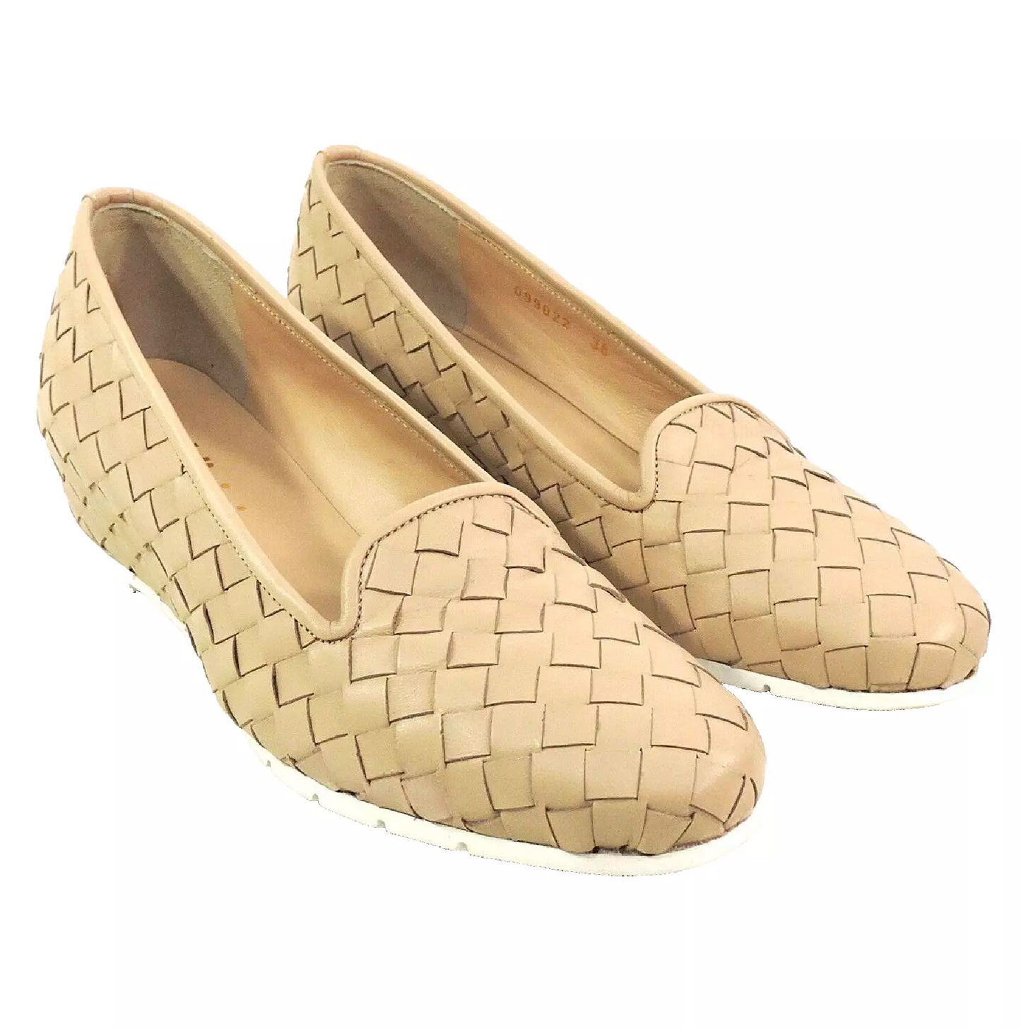 BALDININI 🇮🇹 WOMEN'S SOFT BEIGE LEATHER COMFORT WEDGED LOAFERS