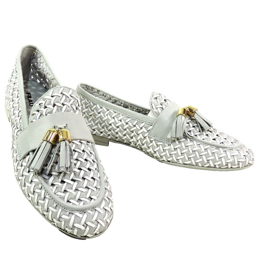 FRAU 🇮🇹 WOMEN'S VERY SOFT! GREY LEATHER COMFORT SUMMER FASHION LOAFERS