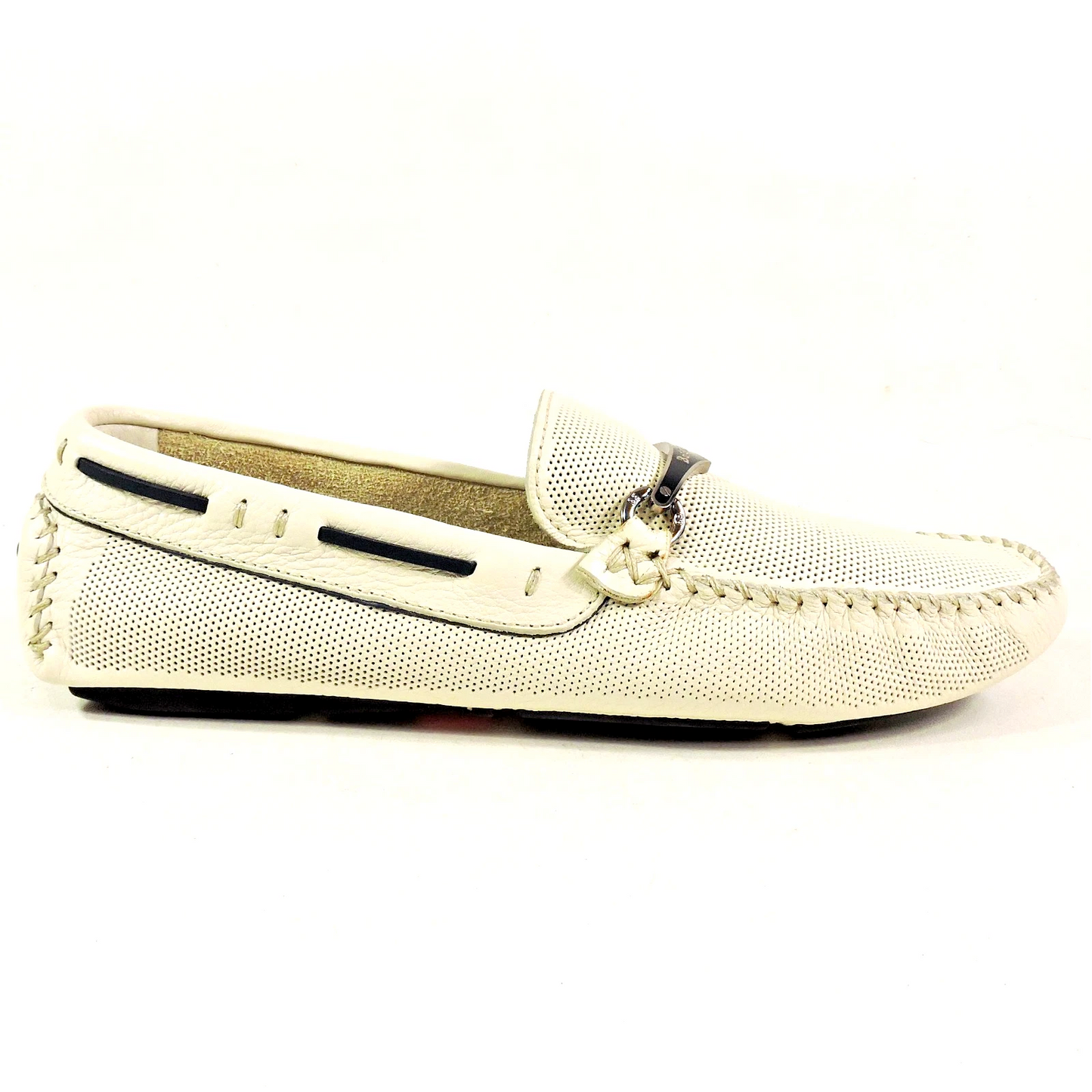 BALDININI 🇮🇹 MEN'S OFF-WHITE SOFT LEATHER COMFORT SUMMER LOAFERS