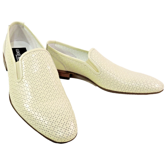GOODMAN 🇮🇹 MEN'S OFF-WHITE SOFT LEATHER COMFORT SUMMER LOAFERS