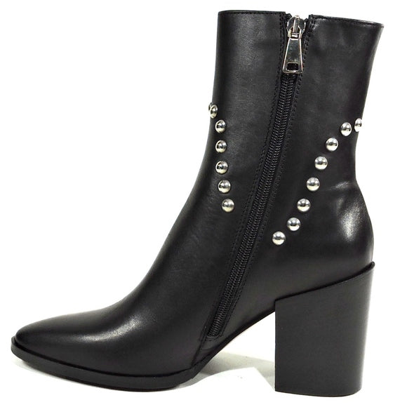 BALDININI Women's Black Soft Leather Fashion Ankle Boots