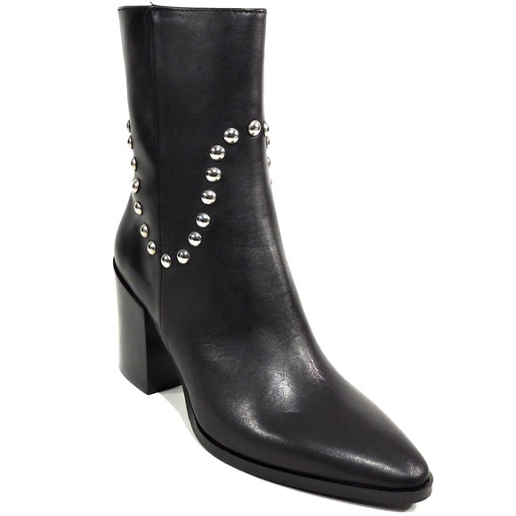 BALDININI Women's Black Soft Leather Fashion Ankle Boots