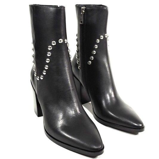 BALDININI Women's Black Soft Leather Fashion Ankle Boots