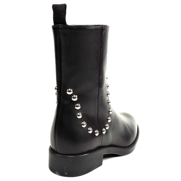 Women's Black Soft Leathe Comfort Ankle Bootie