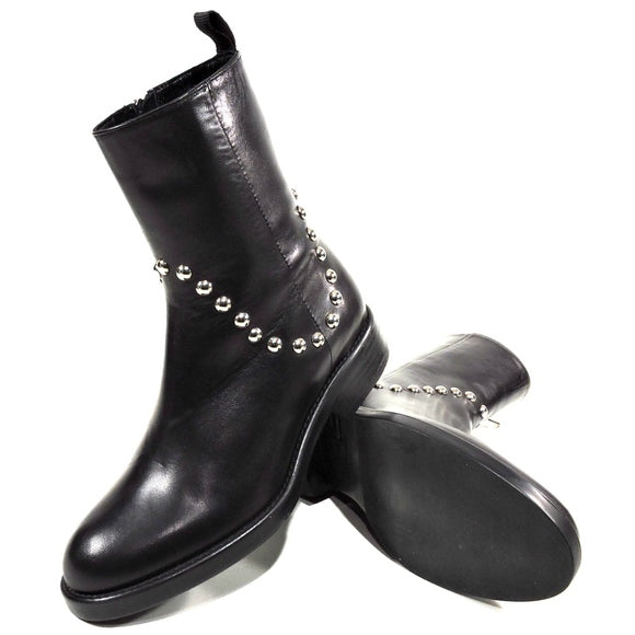 Women's Black Soft Leathe Comfort Ankle Bootie