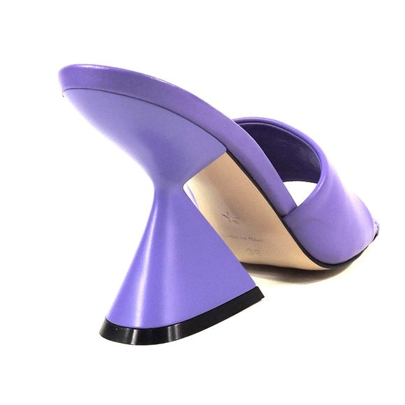MARC ELLIS 🇮🇹 WOMEN'S PURPLE LEATHER COMFORT FASHION SUMMER MULES