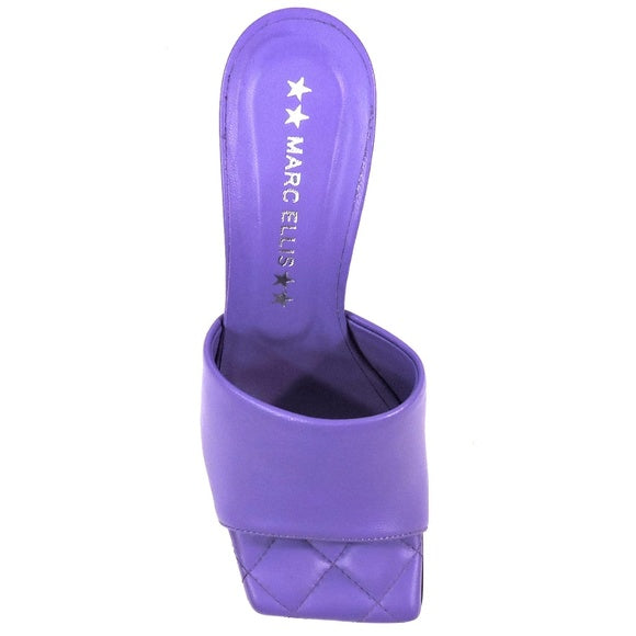 MARC ELLIS 🇮🇹 WOMEN'S PURPLE LEATHER COMFORT FASHION SUMMER MULES