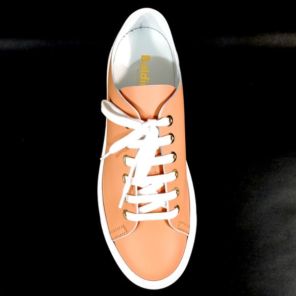 BALDININI 🇮🇹 WOMEN'S COMFORT FLATS PEACH SOFT LEATHER SNEAKERS