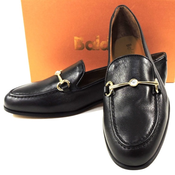 BALDININI 🇮🇹 WOMEN'S BLACK SOFT LEATHER COMFORT SUMMER LOAFERS