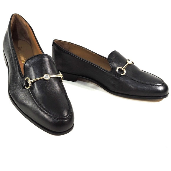 BALDININI 🇮🇹 WOMEN'S BLACK SOFT LEATHER COMFORT SUMMER LOAFERS