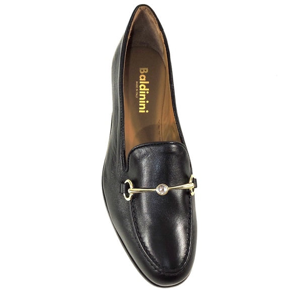 BALDININI 🇮🇹 WOMEN'S BLACK SOFT LEATHER COMFORT SUMMER LOAFERS