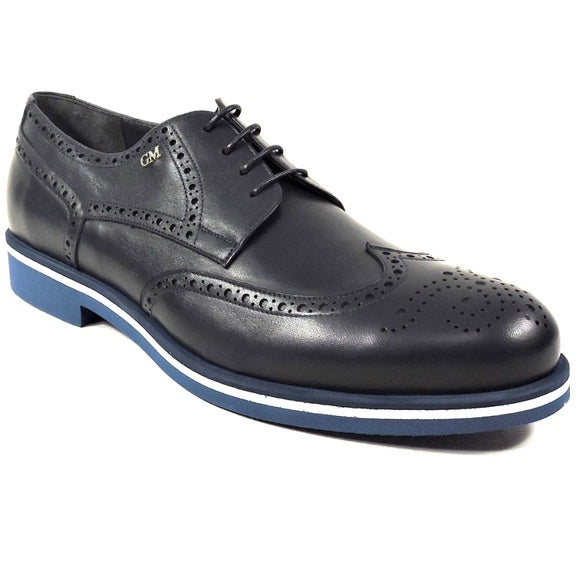 GOOD MAN 🇮🇹 MEN'S BLUE LEATHER COMFORT OXFORD SHOES NWT
