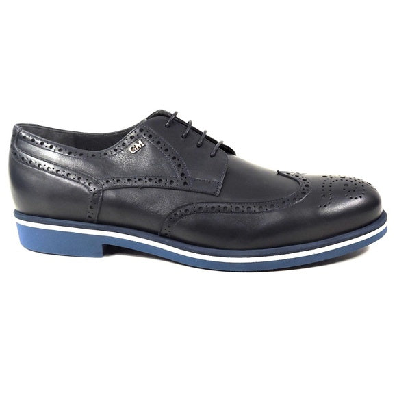GOOD MAN 🇮🇹 MEN'S BLUE LEATHER COMFORT OXFORD SHOES NWT
