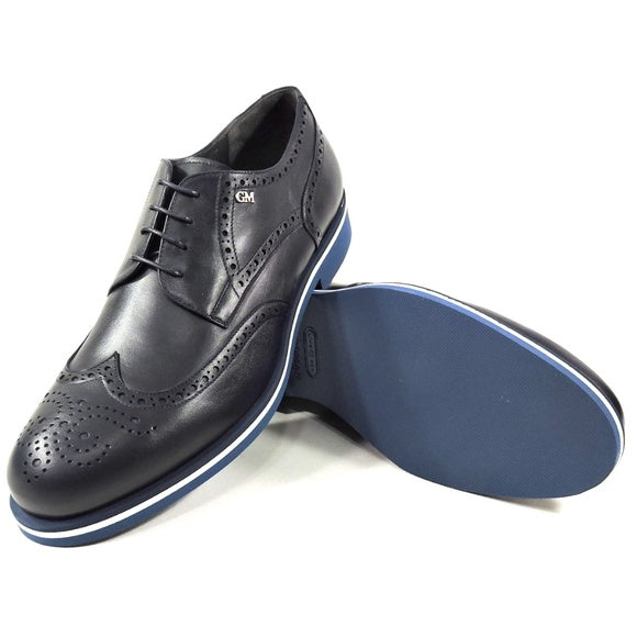 GOOD MAN 🇮🇹 MEN'S BLUE LEATHER COMFORT OXFORD SHOES NWT