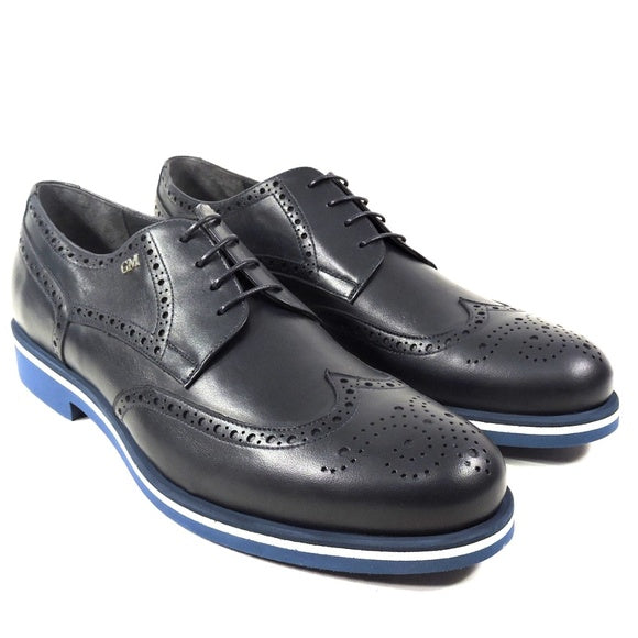 GOOD MAN 🇮🇹 MEN'S BLUE LEATHER COMFORT OXFORD SHOES NWT