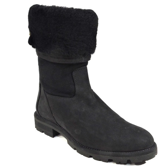 BALDININI 🇮🇹 WOMEN'S BLACK NUBUCK LEATHER WINTER FASHION BOOTIE