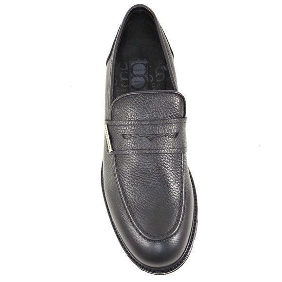 CASADEI 🇮🇹 MEN'S BLACK SOFT LEATHER COMFORT PENNY LOAFERS