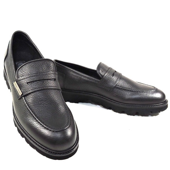 CASADEI 🇮🇹 MEN'S BLACK SOFT LEATHER COMFORT PENNY LOAFERS