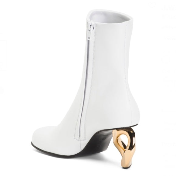 JW ANDERSON WOMEN’S WHITE SOFT LEATHER COMFORT FASHION BOOTIE