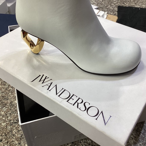JW ANDERSON WOMEN’S WHITE SOFT LEATHER COMFORT FASHION BOOTIE