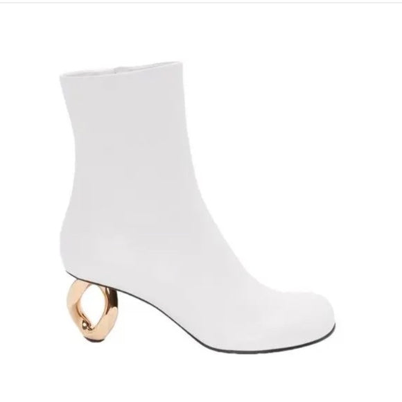 JW ANDERSON WOMEN’S WHITE SOFT LEATHER COMFORT FASHION BOOTIE