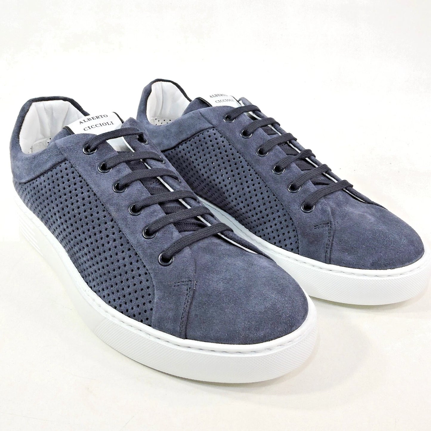 ALBERTO CICCIOLI 🇮🇹 MEN'S BLUE SOFT SUEDE COMFORT SUMMER SNEAKERS