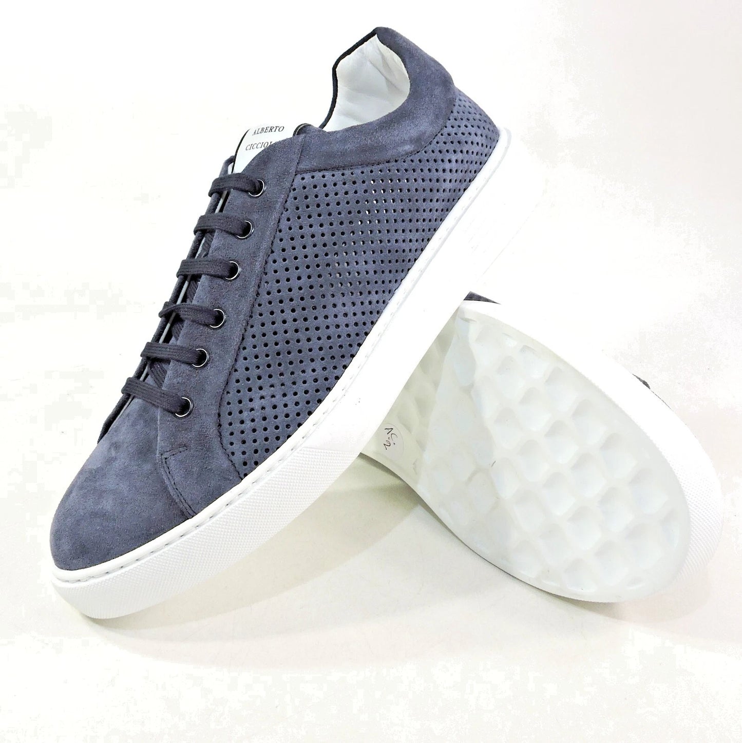 ALBERTO CICCIOLI 🇮🇹 MEN'S BLUE SOFT SUEDE COMFORT SUMMER SNEAKERS
