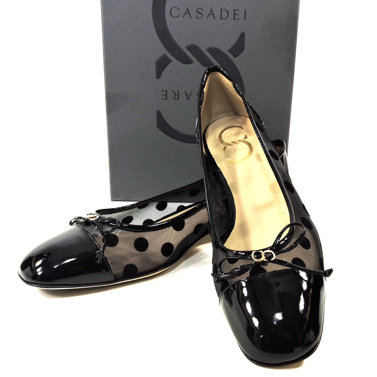 CASADEI 🇮🇹 WOMENS BLACK PATENT LEATHER SUMMER SHOES