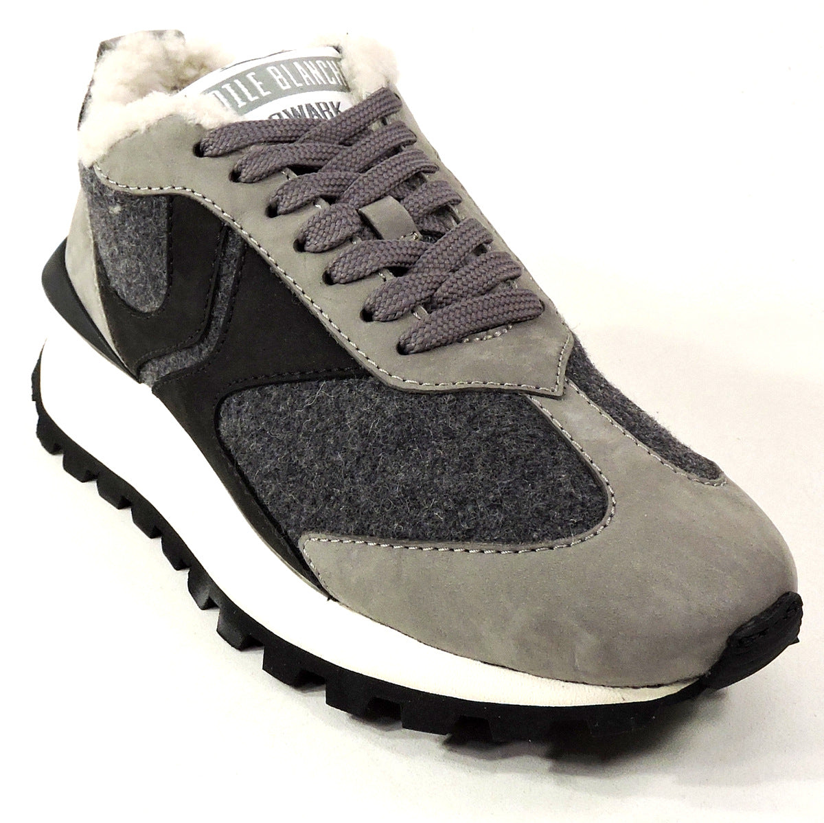 VOILE BLANCHE WOMEN S GREY LEATHER WOOL COMFORT WINTER