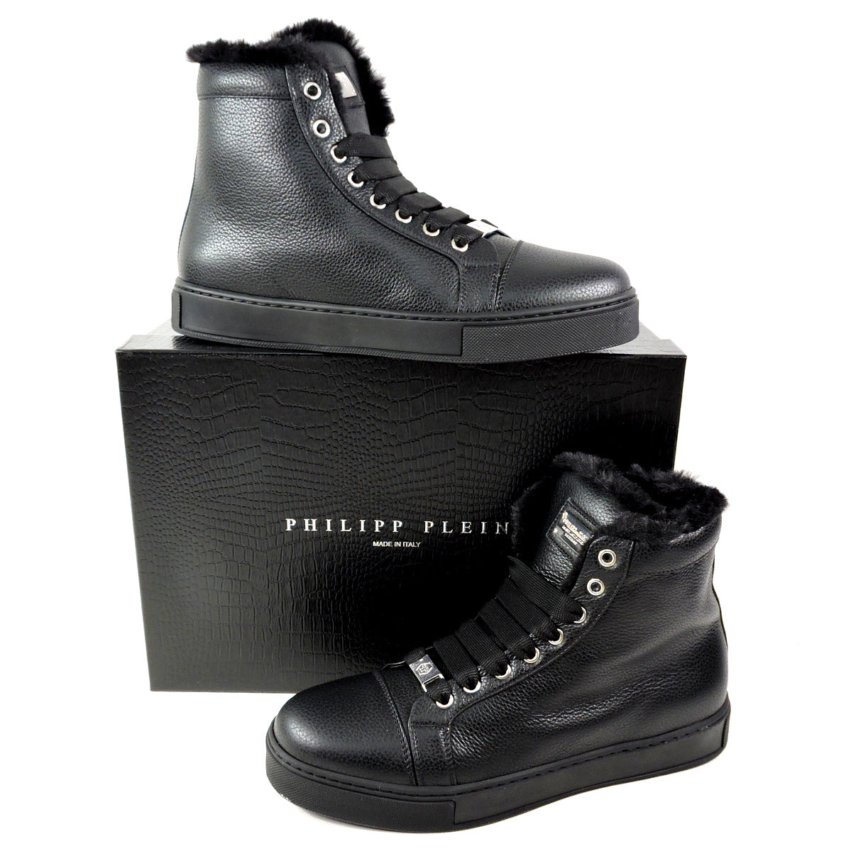 PHILIPP PLEIN 🇮🇹 MEN'S BLACK SOFT LETHER WINTER COMFORT BOOTS BOUTIQUE –  Euro Shoes Emporium