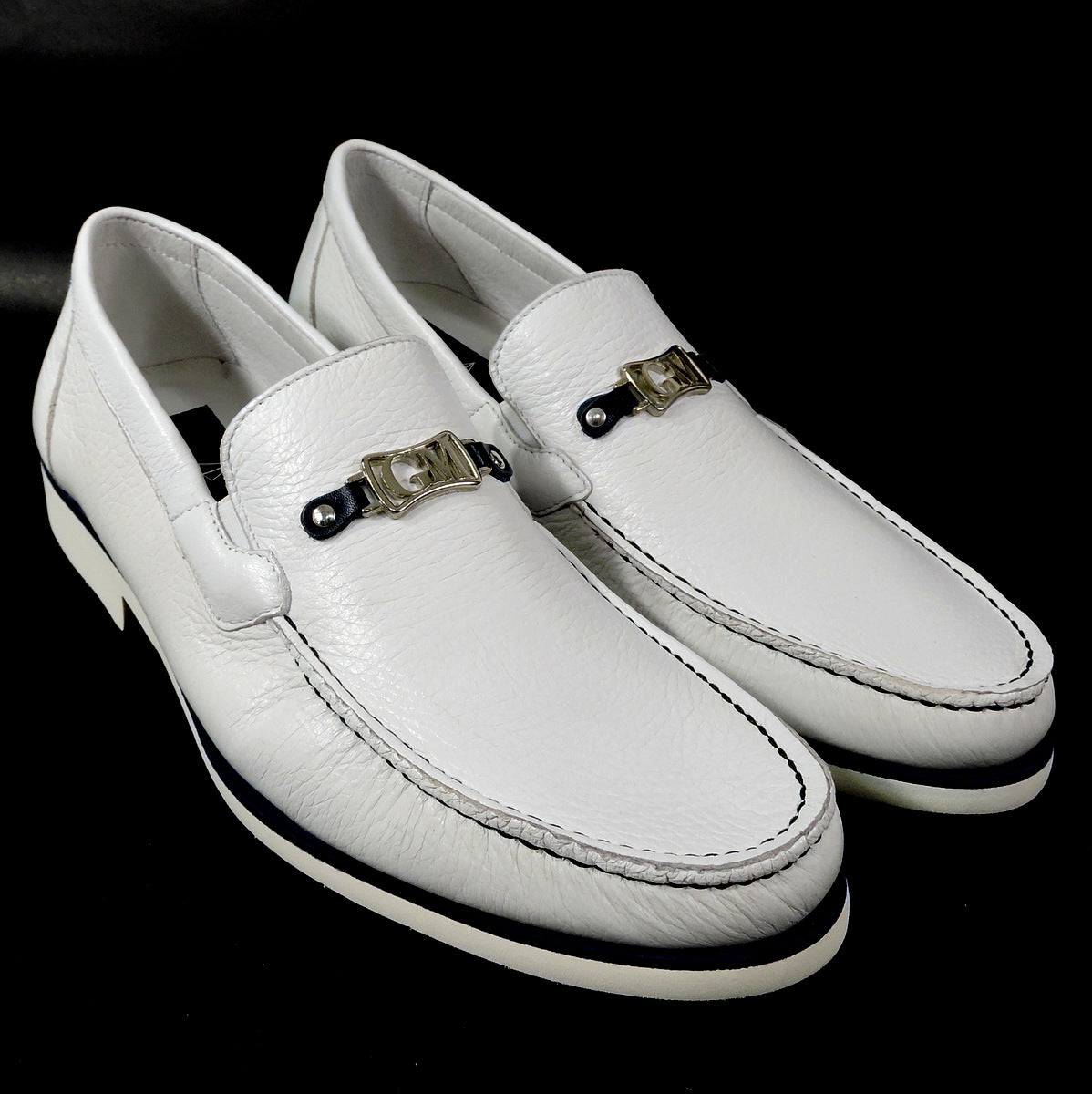 GOODMAN 🇮🇹 MEN'S SOFT WHITE LEATHER COMFORT LOAFERS
